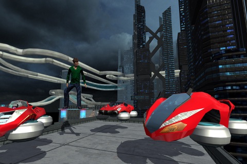Hover Car Parking - Flying Car Hovercraft City Racing Simulator Game PRO screenshot 2