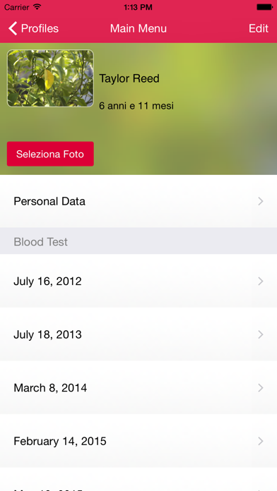 My Blood Test App screenshot