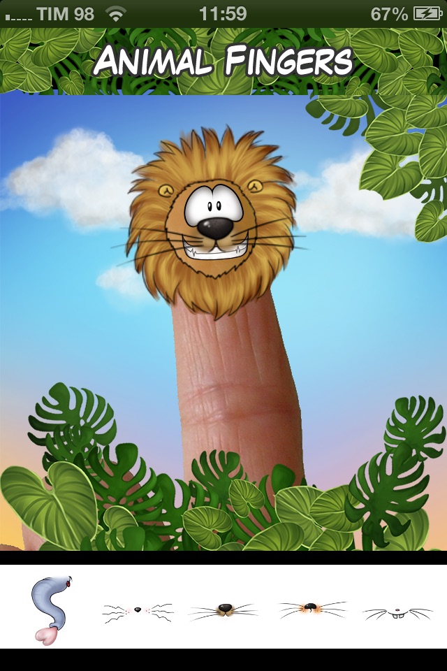 Animal Fingers - Create funny Animal faces over your fingers! screenshot 3