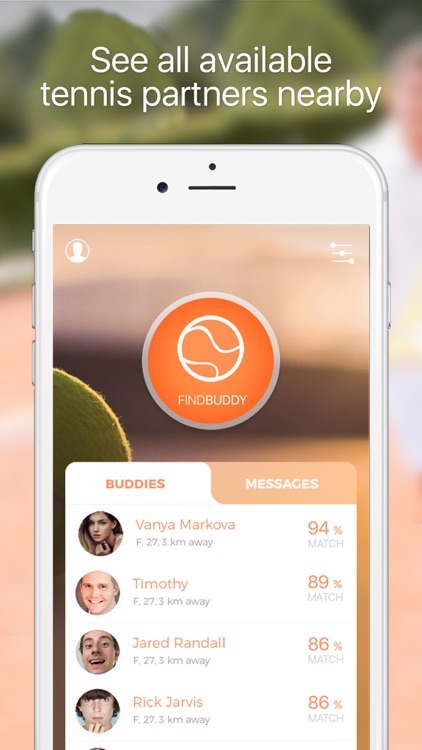 Tennis Buddy - find a local racket partner to play
