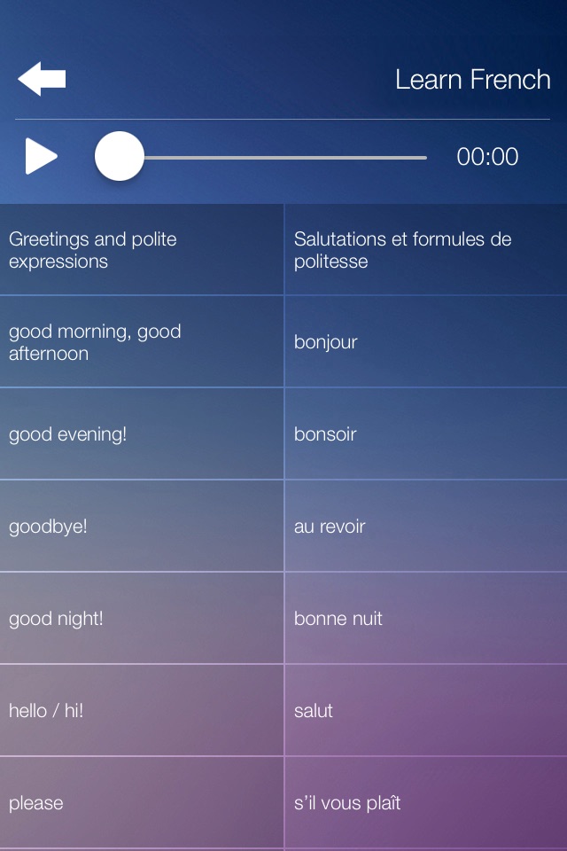 Learn FRENCH Fast and Easy - Learn to Speak French Language Audio Phrasebook and Dictionary App for Beginners screenshot 2