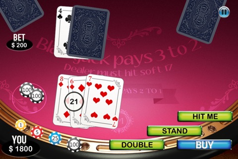 BlackJack Monte Carlo - Free 21 Cards Addict for Royal Casino screenshot 2
