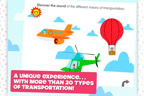 I learn with transportation: Sounds, words, colors, shapes, numbers, languages, and more ... screenshot 3