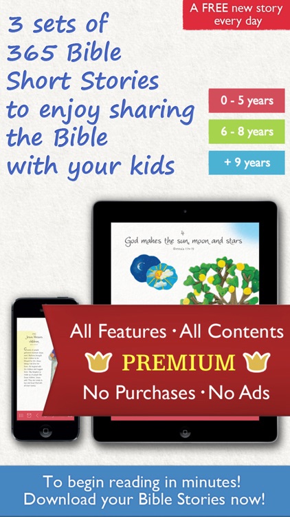 365 Bible Stories PREMIUM – A daily illustrated Bible short story for your Kid, Christian Family, Church and Sunday School