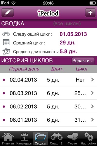 iPeriod Period Tracker + screenshot 4