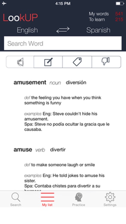 LookUP Notebook: Spanish-English dictionary + definitions screenshot-4