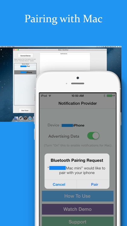 BLE Notification Provider - Receive iOS notification on Mac