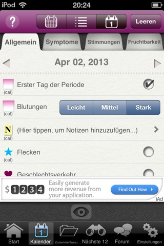 iPeriod Lite Period Tracker screenshot 3