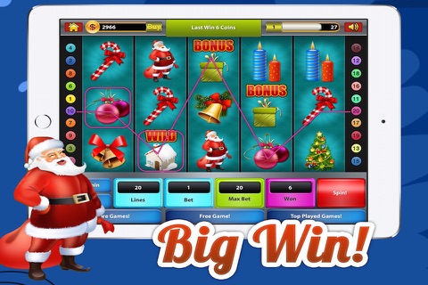 A Christmas Holiday Slot-Machine - Santa's Lucky Slots screenshot 3