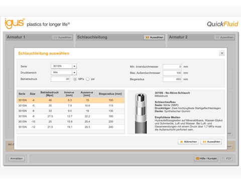 readychain® hose configurator screenshot 2