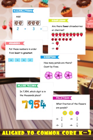 A+ Math Bake shop: Kindergarten – Grade 3 class study flashcard quizzer fair screenshot 2