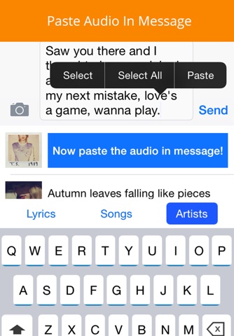 Zaptones Keyboard - Add Music, Movies, TV Show, and Sounds to conversations screenshot 3
