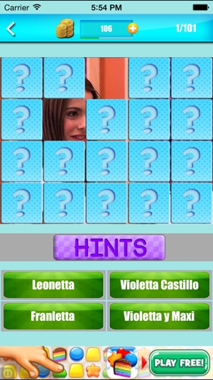 Trivia Guess Pic Game - for Violetta and