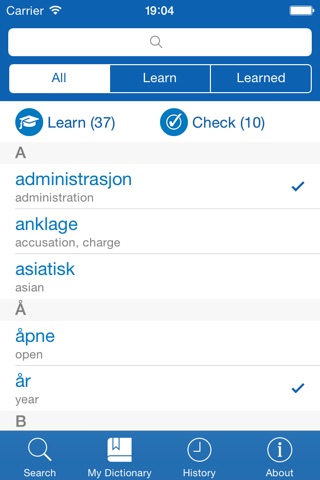 Norwegian <> English Dictionary + Vocabulary trainer screenshot 3