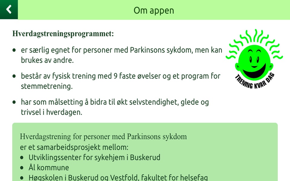 Hverdagstrening for personer med Parkinson screenshot 2