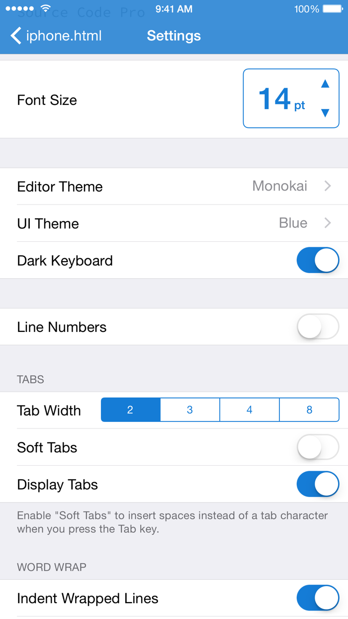 Textastic Code Editor for iPhone