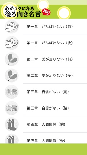 心がラクになる後ろ向き名言100選 On The App Store