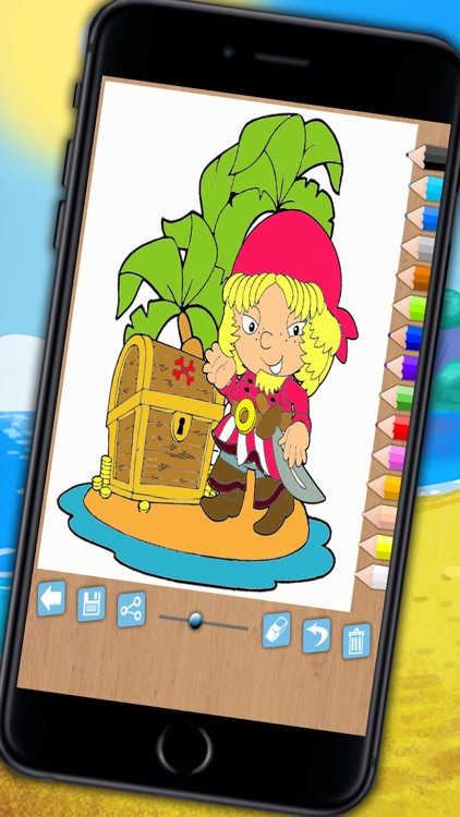 Paint and color pirates - Educational pirates coloring game for kids aged 1 to 6 years