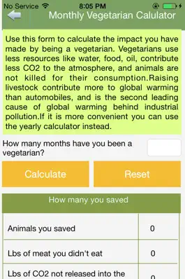 Game screenshot Vegetarian Calculator hack