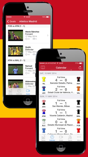 Football Scores Spanish 2012-2013 Standing Video of goals Li(圖2)-速報App