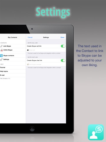Sky Contacts - Start Skype calls and send Skype messages from your contacts