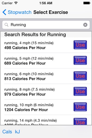 Exercise Calorie Stopwatch - Calculator/Timer for the Calories Burned With Exercise screenshot 3