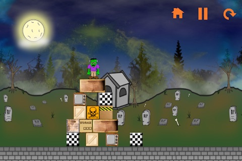 Halloween Frankenstein Drop: Maneuver The Ghostly Beast through this tough, eerie, mysterious, & spooky strategy puzzle game. screenshot 3