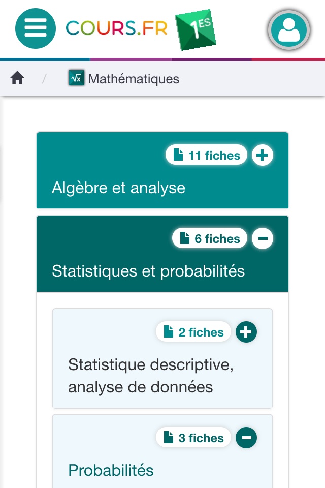 Cours.fr 1ES screenshot 2