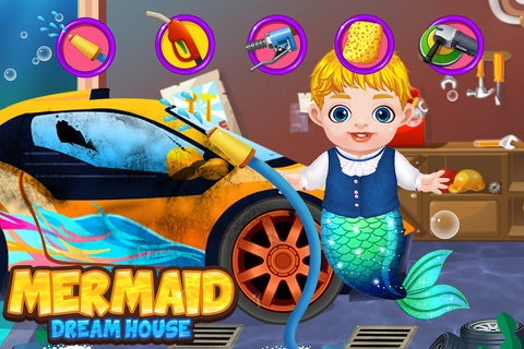 Mermaid Dream House - Little Ocean Kids Clean, Wash & Care Games screenshot 2