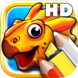 Coloring books for toddlers HD - Colorize jurassic dinosaurs and stone age animals
