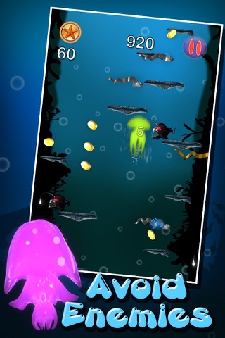 Jellyfish Go Jump! PRO - Underwater Deep Sea Scary Ocean Fantasy in Shark Lagoon by Uber Zany screenshot 4
