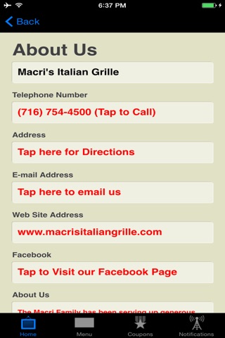 Macri's Italian Grille screenshot 2