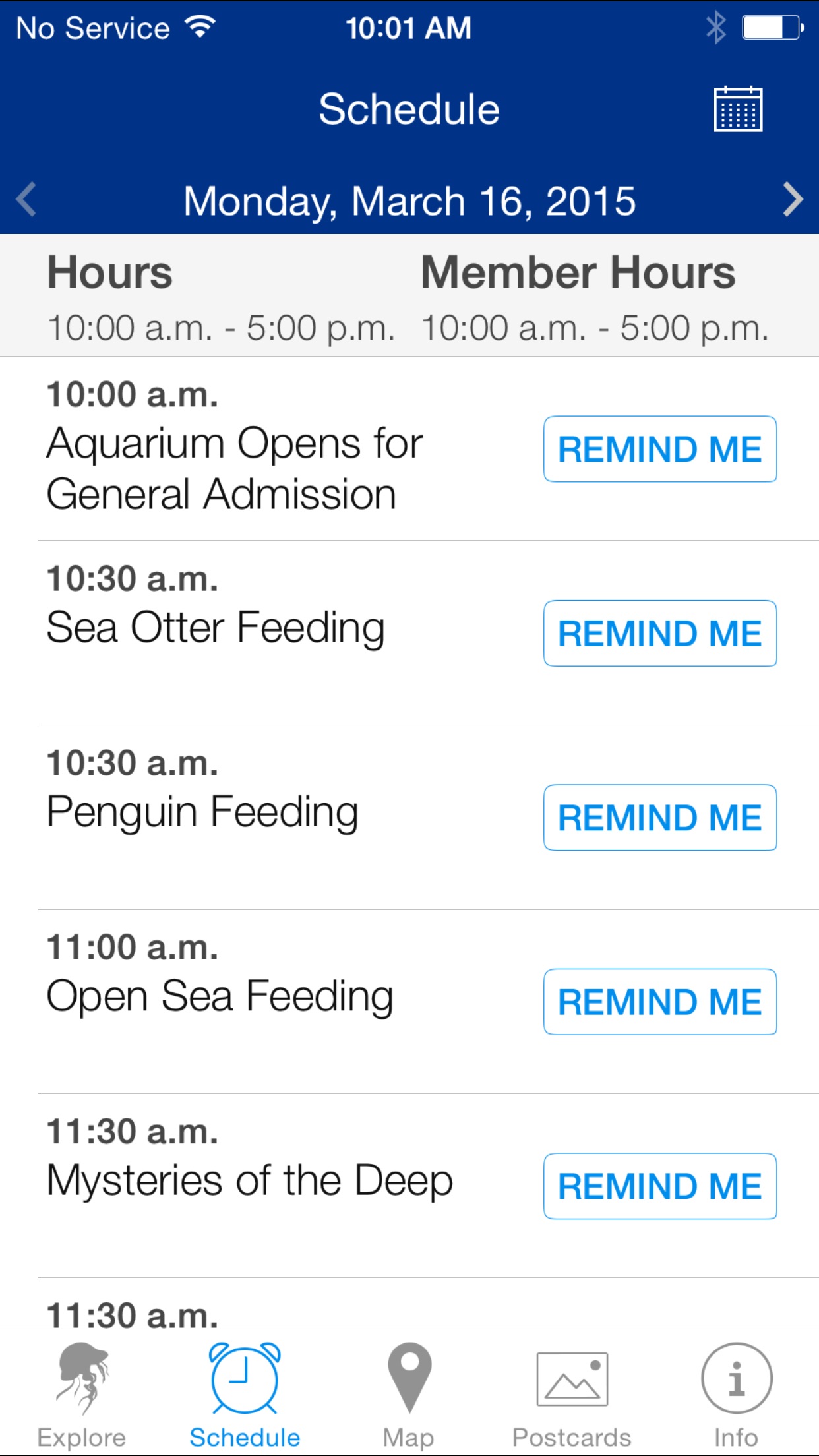 Screenshot do app Monterey Bay Aquarium