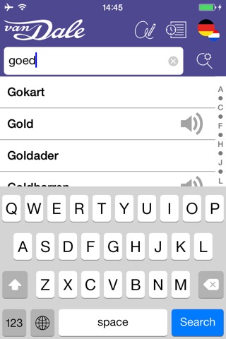 German Dictionary - Van Dale Pocket dictionary: translate between Dutch and German, look up spelling, listen to pronunciation and learn from examples screenshot 2