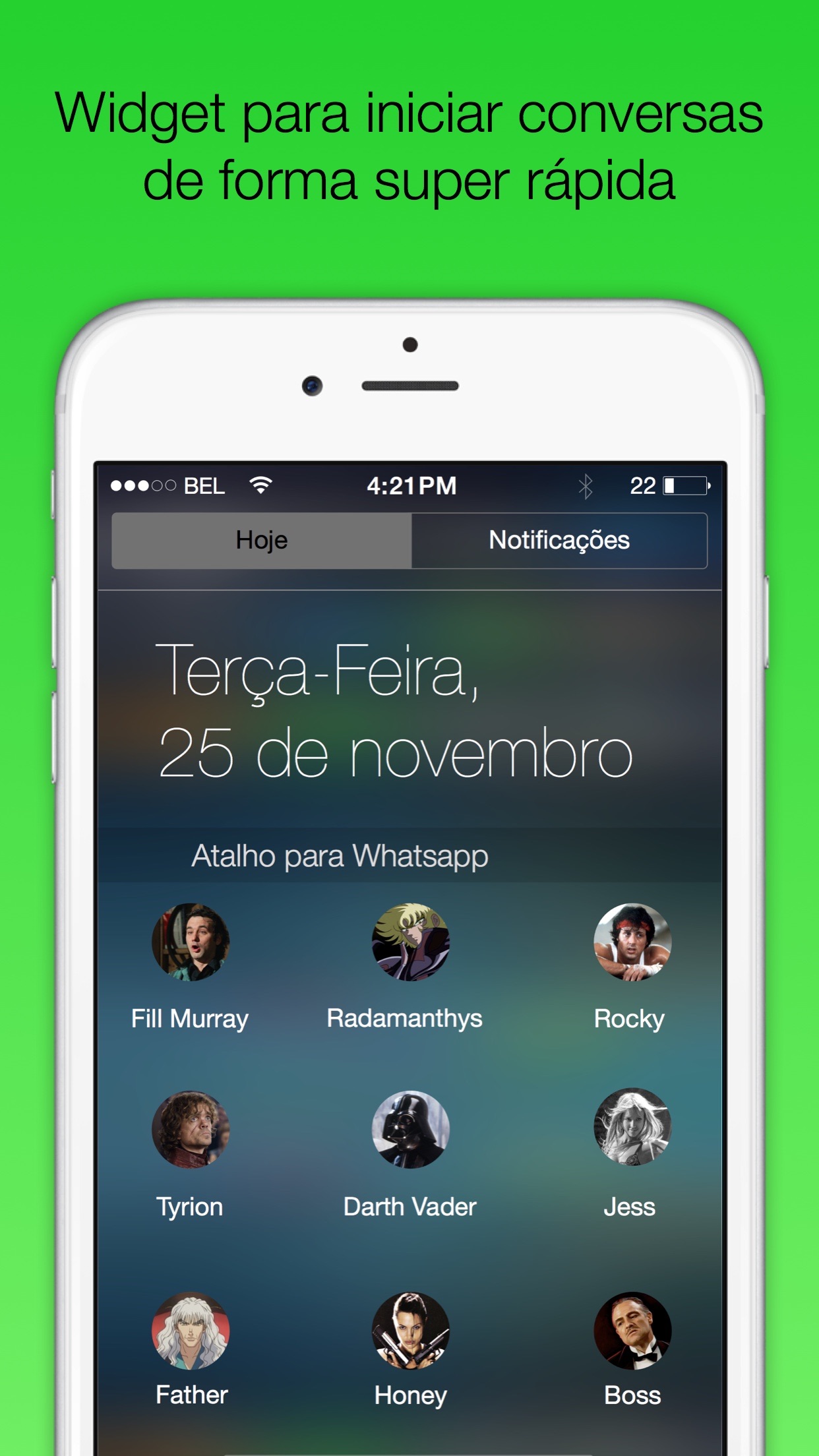 Screenshot do app Atalho para WA Plus - Widget para iniciar conversas com seus amigos
