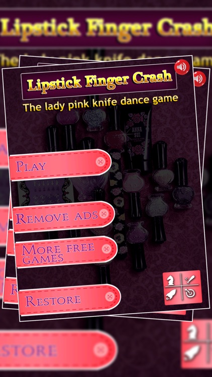 Lipstick Finger Crash : The lady pink knife dance game - Free Edition