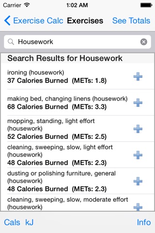 Exercise Calorie Calculator - Calculate the Calories Burned During Exercise screenshot 2
