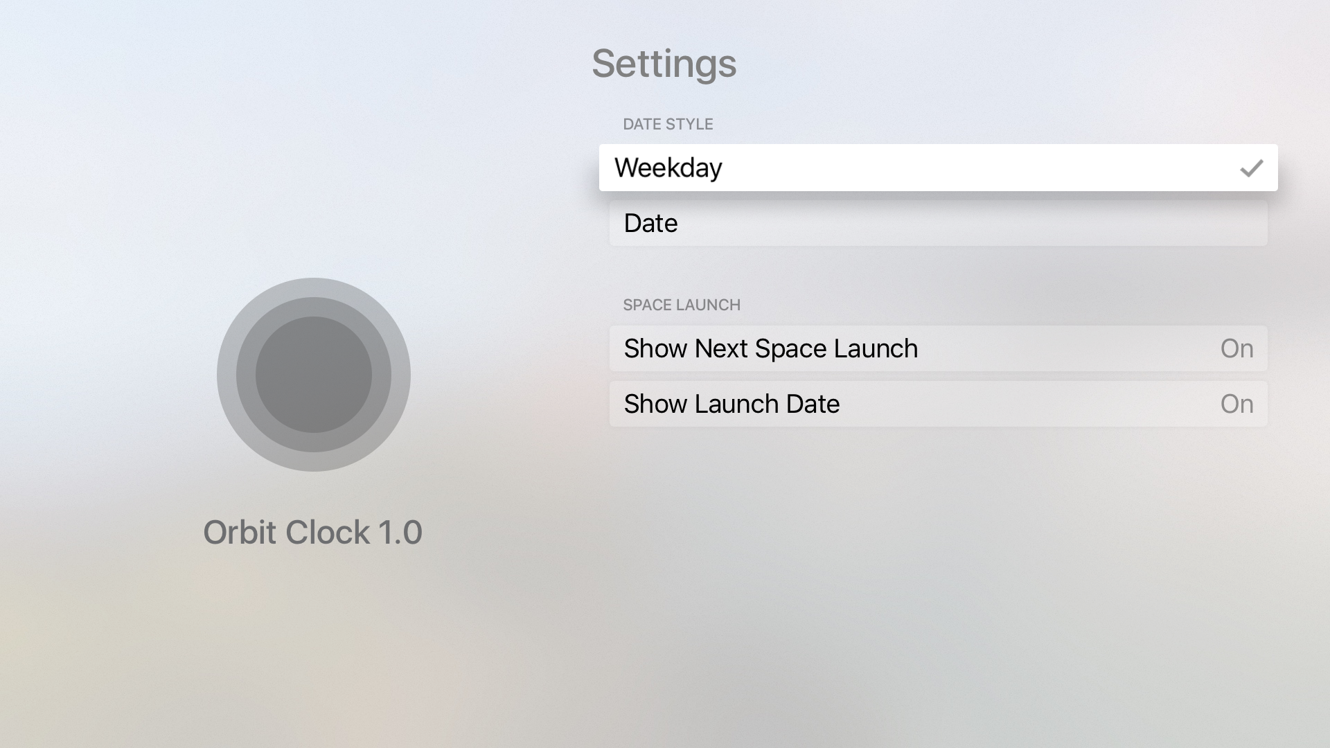 Orbit Clock Space clockface for your TV Apps 148Apps