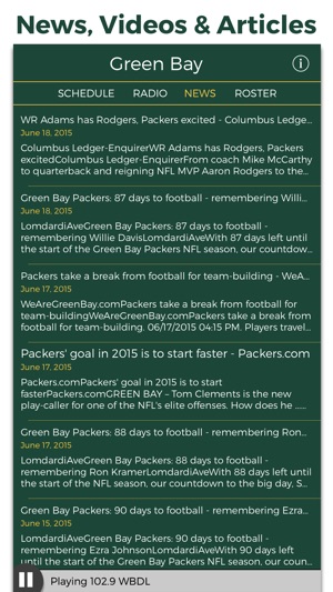 Green Bay Football Radio & Live Scores(圖5)-速報App