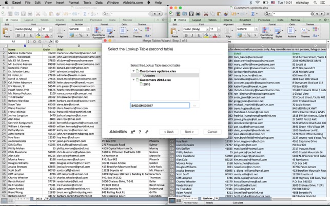 Merge Tables Wizard for Excel