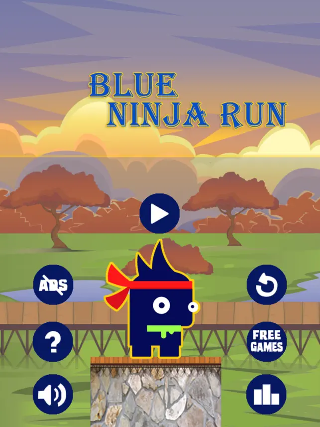 Blue Ninja Run Free, game for IOS