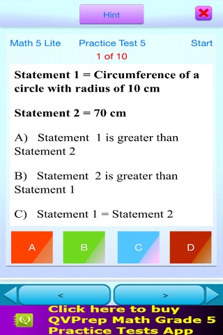 QVprep Lite Math Grade 5 Practice Tests screenshot 3