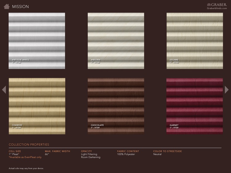 Graber Blinds Color Chart