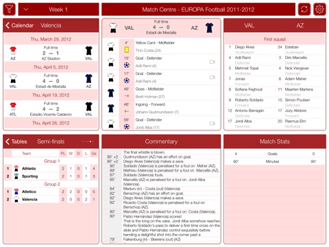 EUROPA Football 2011-2012 - Match Centre screenshot 2