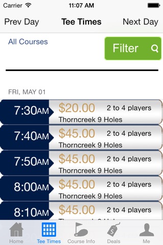 Thorncreek Golf Tee Times screenshot 2