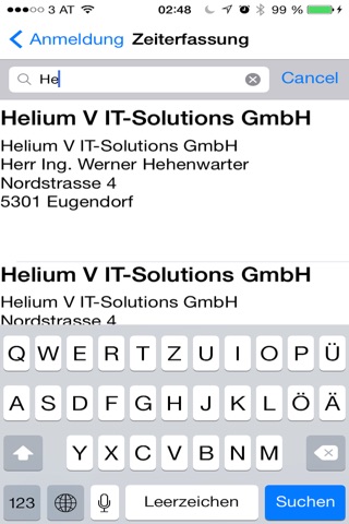 HeliumV Zeiterfassung screenshot 2