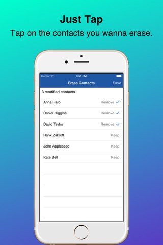 Erase Contacts screenshot 2