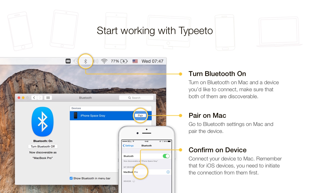 Screenshot do app Typeeto: remote BT keyboard