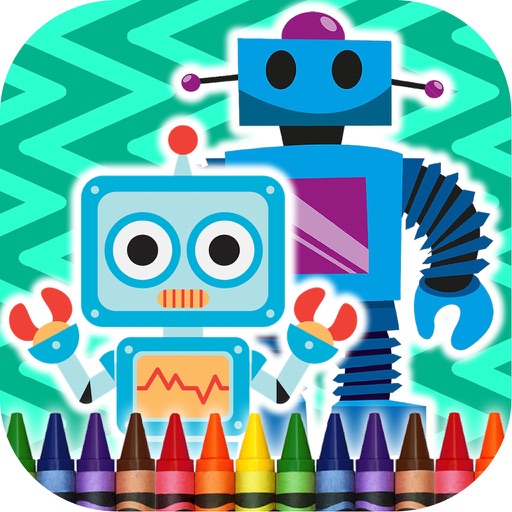 Coloring Book Robots Icon