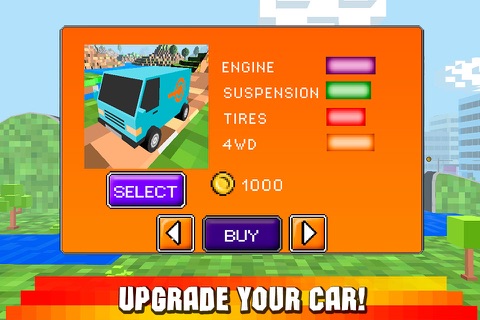 Cube Jeep: Hill Race 3D screenshot 2